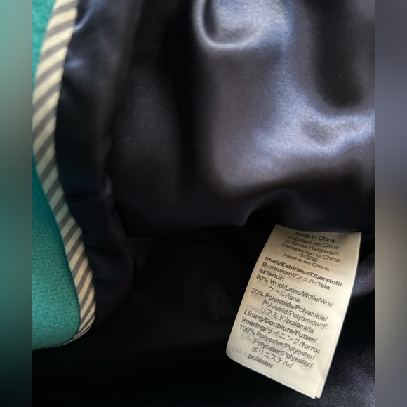 J. Crew Cocoon coat in Aqua Sea Stadium Cloth NWOT - Picture 8 of 10